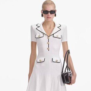 Self-Portrait Knit Dress Elegant Chic Style